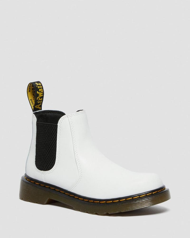 Kids\' Dr Martens Junior 2976 Leather Chelsea Boots White | AU 667CTV